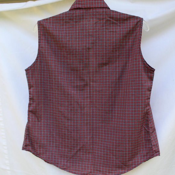 Crazy Cowgirl Snap Button Sleeveless Shirt Sz M - Picture 3 of 5